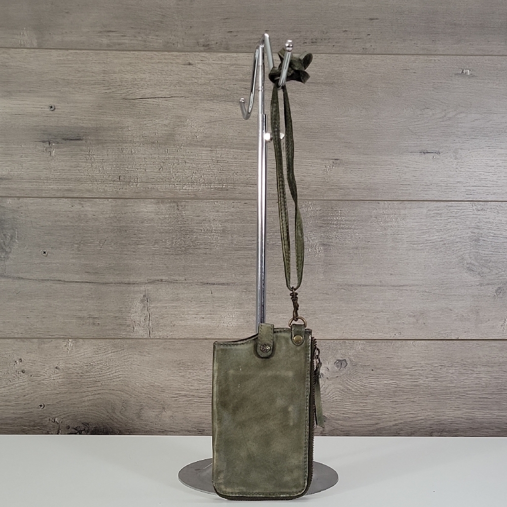 Free People Olive Green Leather Small Shoulder Bag Wallet